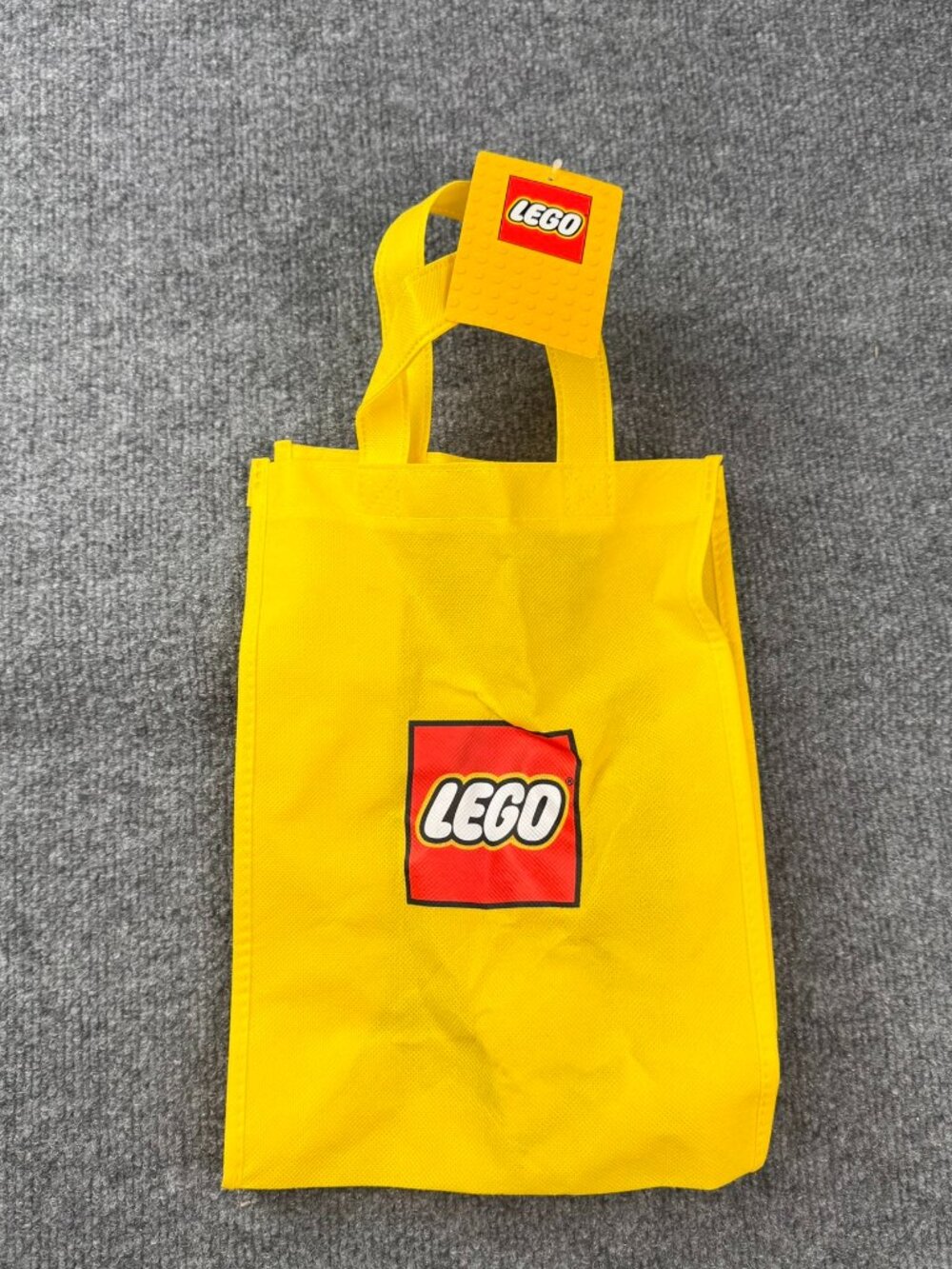 LEGO Brand Retail Shopper Small Yellow Reusable Tote Bag Carry Gear Solutions